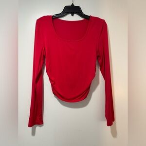 Red Long Sleeve Women's Top